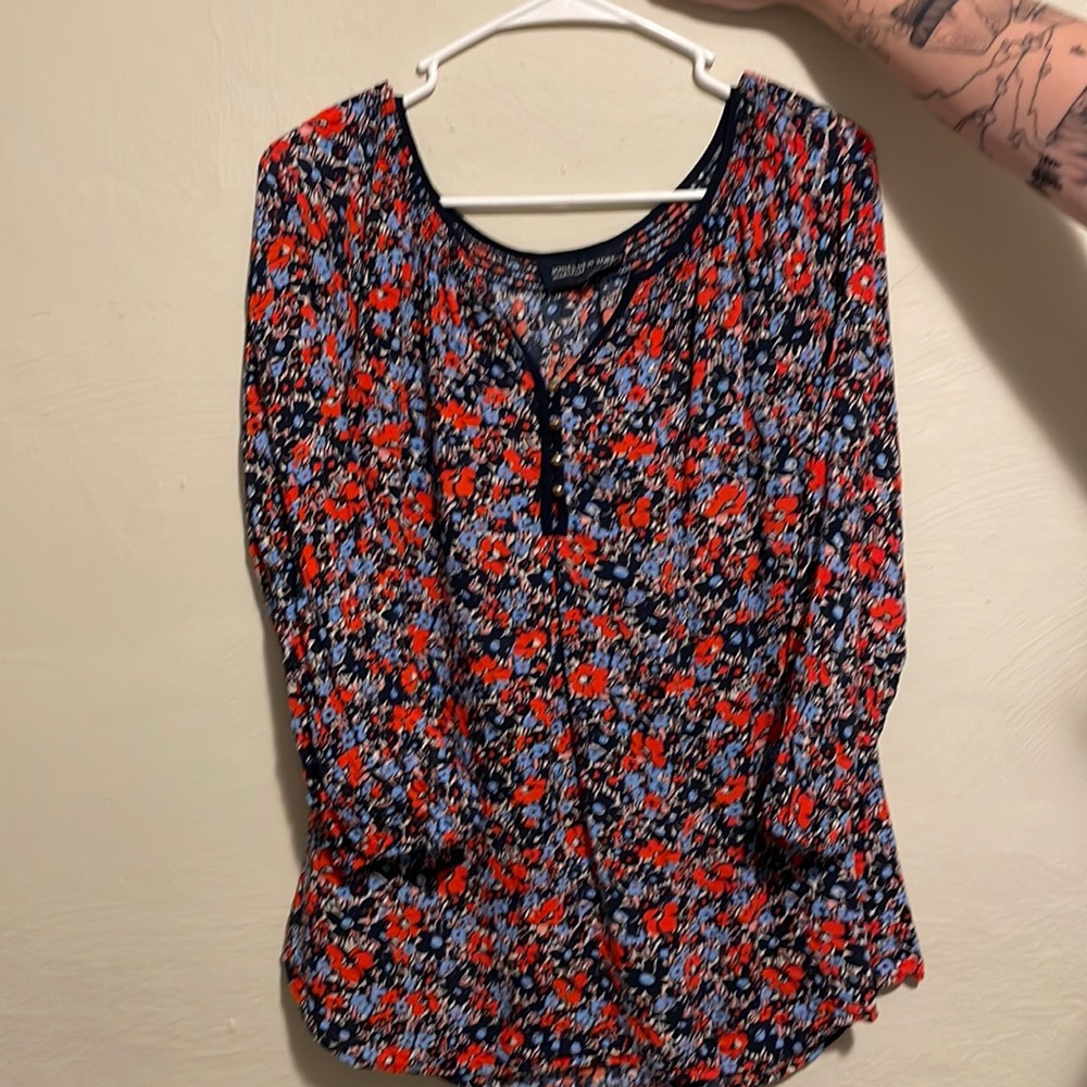 Floral work blouse
